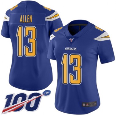 Los Angeles Chargers NFL Football Keenan Allen Electric Blue Jersey Women Limited #13 100th Season Rush Vapor Untouchable->women nfl jersey->Women Jersey